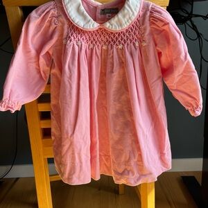 Charming Pink Smocked Girls Dress - 18M